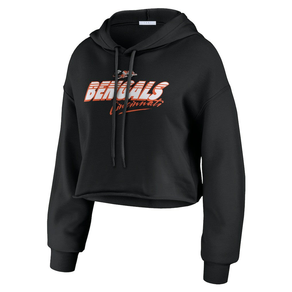 Cincinnati Bengals  WEAR by Erin Andrews Women's Prime Cropped Pullover Hoodie
