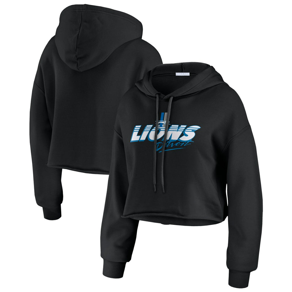 Detroit Lions  WEAR by Erin Andrews Women's Prime Cropped Pullover Hoodie