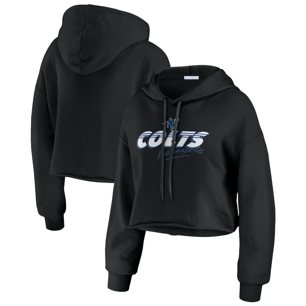 Indianapolis Colts  WEAR by Erin Andrews Women's Prime Cropped Pullover Hoodie
