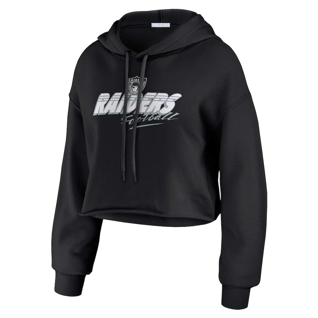 Las Vegas Raiders  WEAR by Erin Andrews Women's Prime Cropped Pullover Hoodie