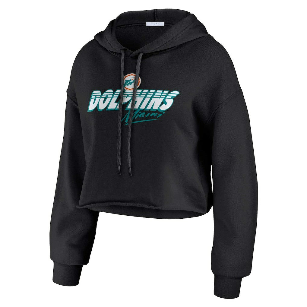 Miami Dolphins  WEAR by Erin Andrews Women's Prime Cropped Pullover Hoodie