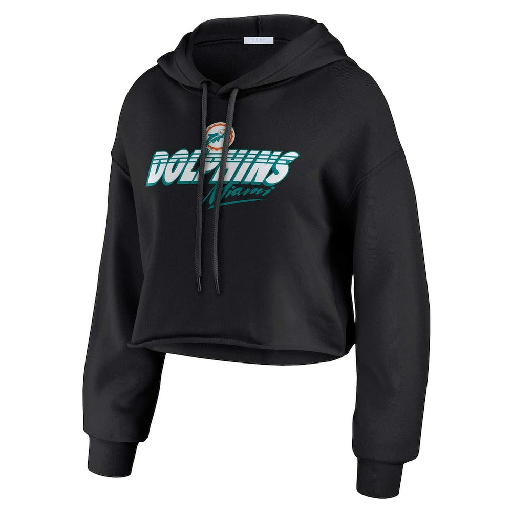 Miami Dolphins  WEAR by Erin Andrews Women's Prime Cropped Pullover Hoodie