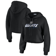 New York Giants  WEAR by Erin Andrews Women's Prime Cropped Pullover Hoodie