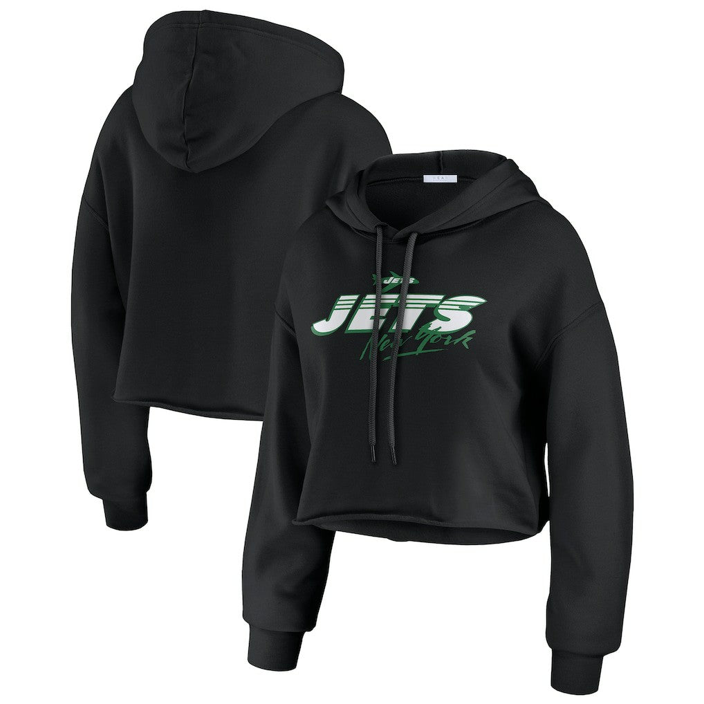 New York Jets  WEAR by Erin Andrews Women's Prime Cropped Pullover Hoodie