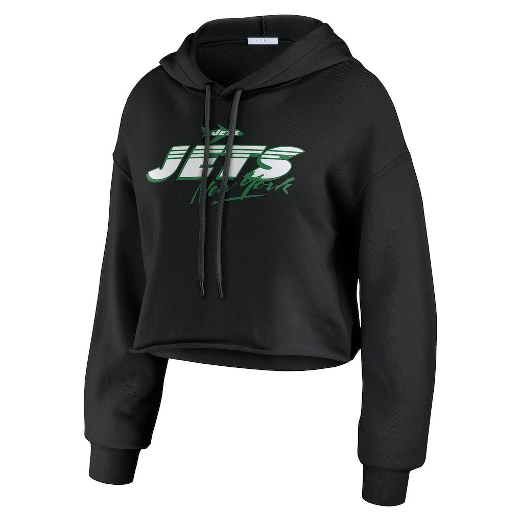 New York Jets  WEAR by Erin Andrews Women's Prime Cropped Pullover Hoodie