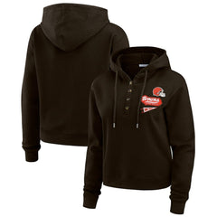 Cleveland Browns  WEAR by Erin Andrews Women's Waffle-Knit Pullover Hoodie