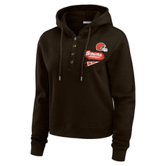 Cleveland Browns  WEAR by Erin Andrews Women's Waffle-Knit Pullover Hoodie