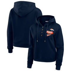 Denver Broncos  WEAR by Erin Andrews Women's Waffle-Knit Pullover Hoodie