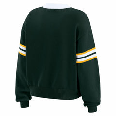 Green Bay Packers  WEAR by Erin Andrews Women's Lace-Up Sweater