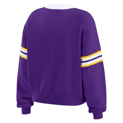 Minnesota Vikings  WEAR by Erin Andrews Women's Lace-Up Sweater