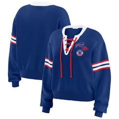 Buffalo Bills  WEAR by Erin Andrews Women's Lace-Up Sweater