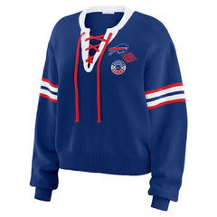 Buffalo Bills  WEAR by Erin Andrews Women's Lace-Up Sweater