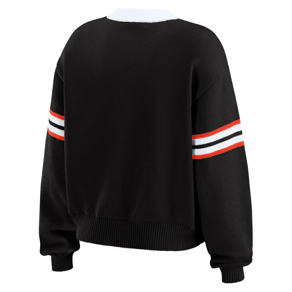 Cincinnati Bengals  WEAR by Erin Andrews Women's Lace-Up Sweater