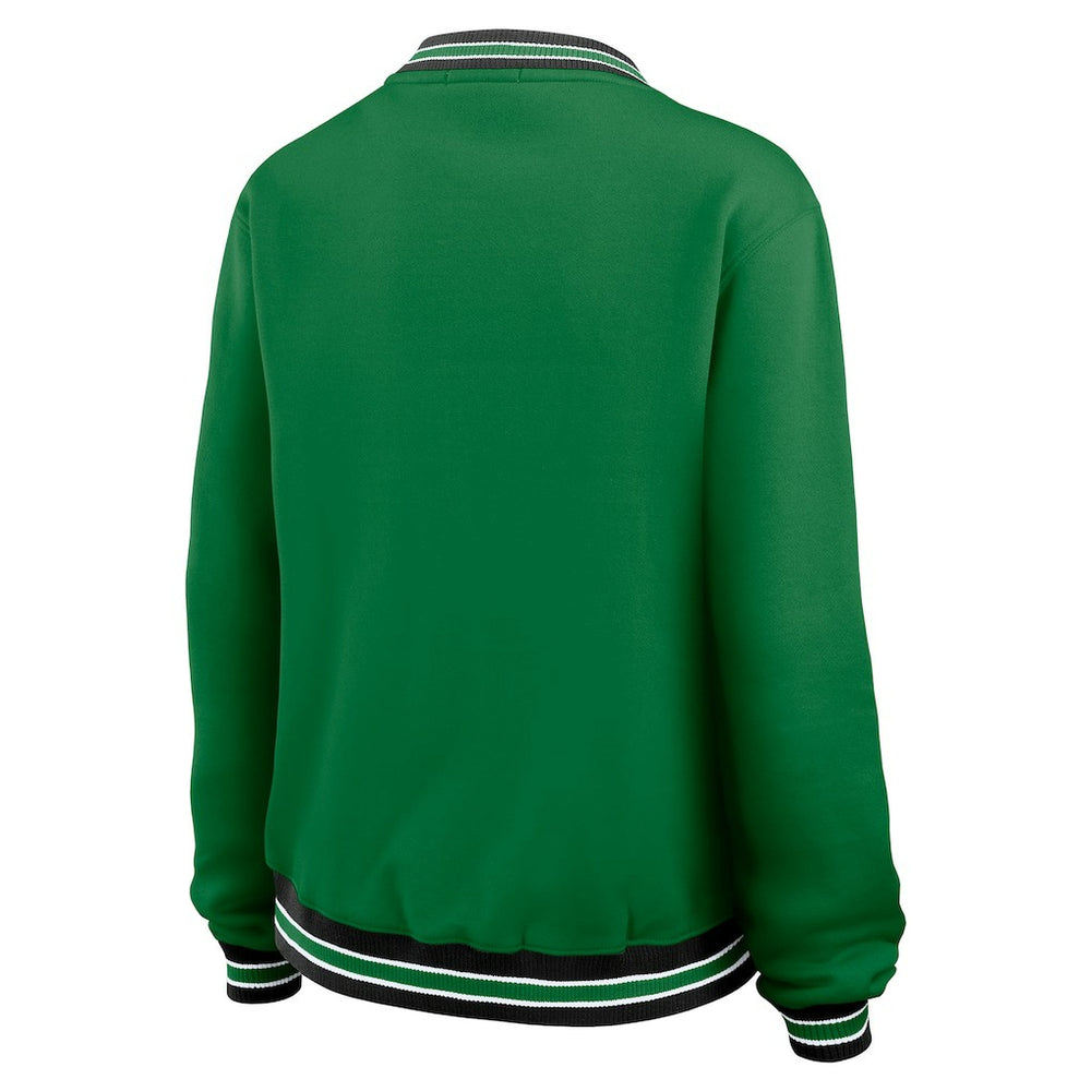 New York Jets  WEAR by Erin Andrews Women's Oversized Long Sleeve V-Neck Sweatshirt