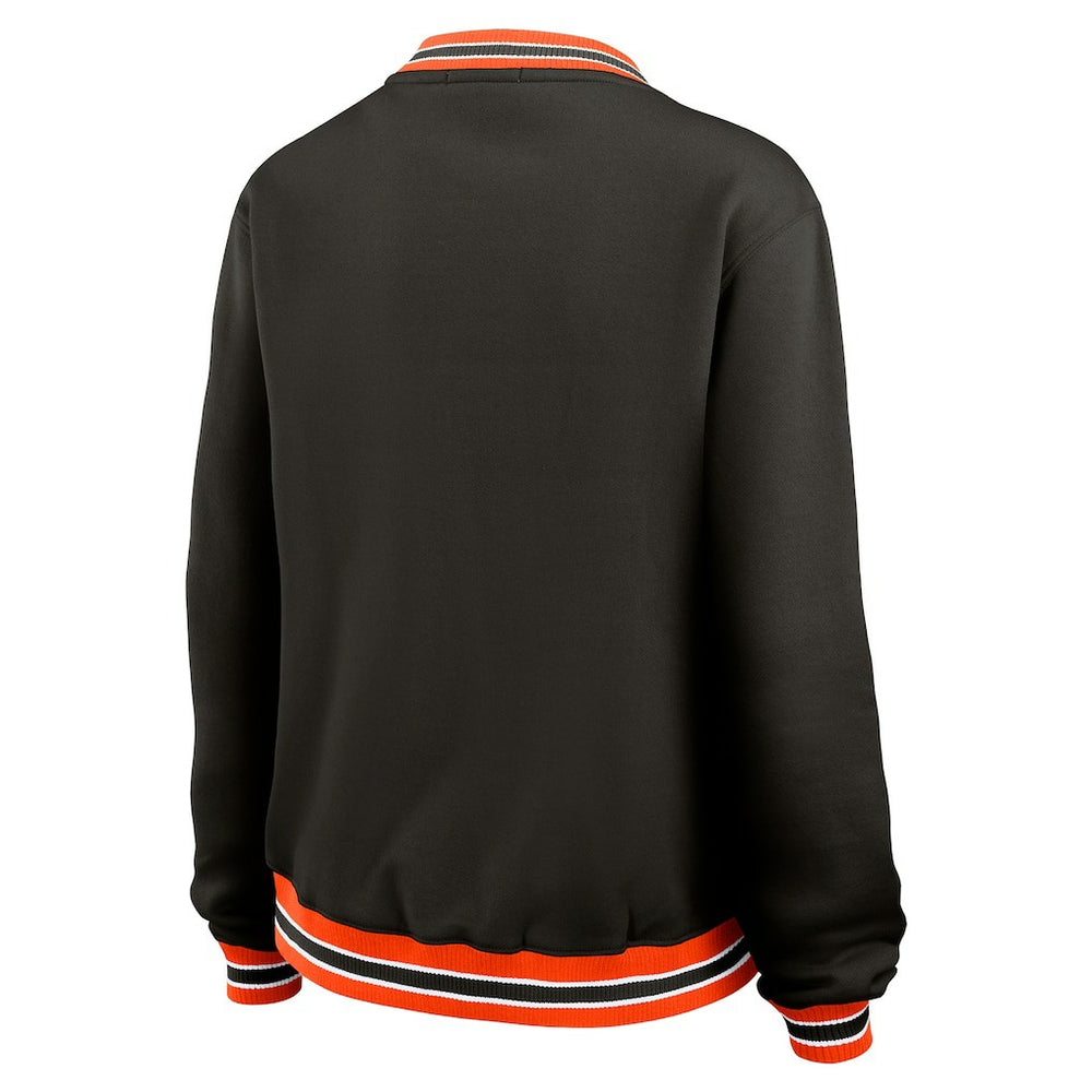 Cincinnati Bengals  WEAR by Erin Andrews Women's Oversized Long Sleeve V-Neck Sweatshirt