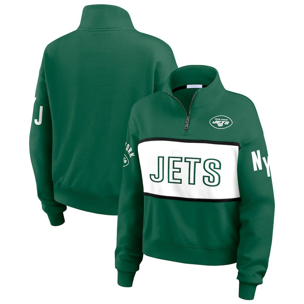New York Jets  WEAR by Erin Andrews Women's Quarter-Zip Jacket