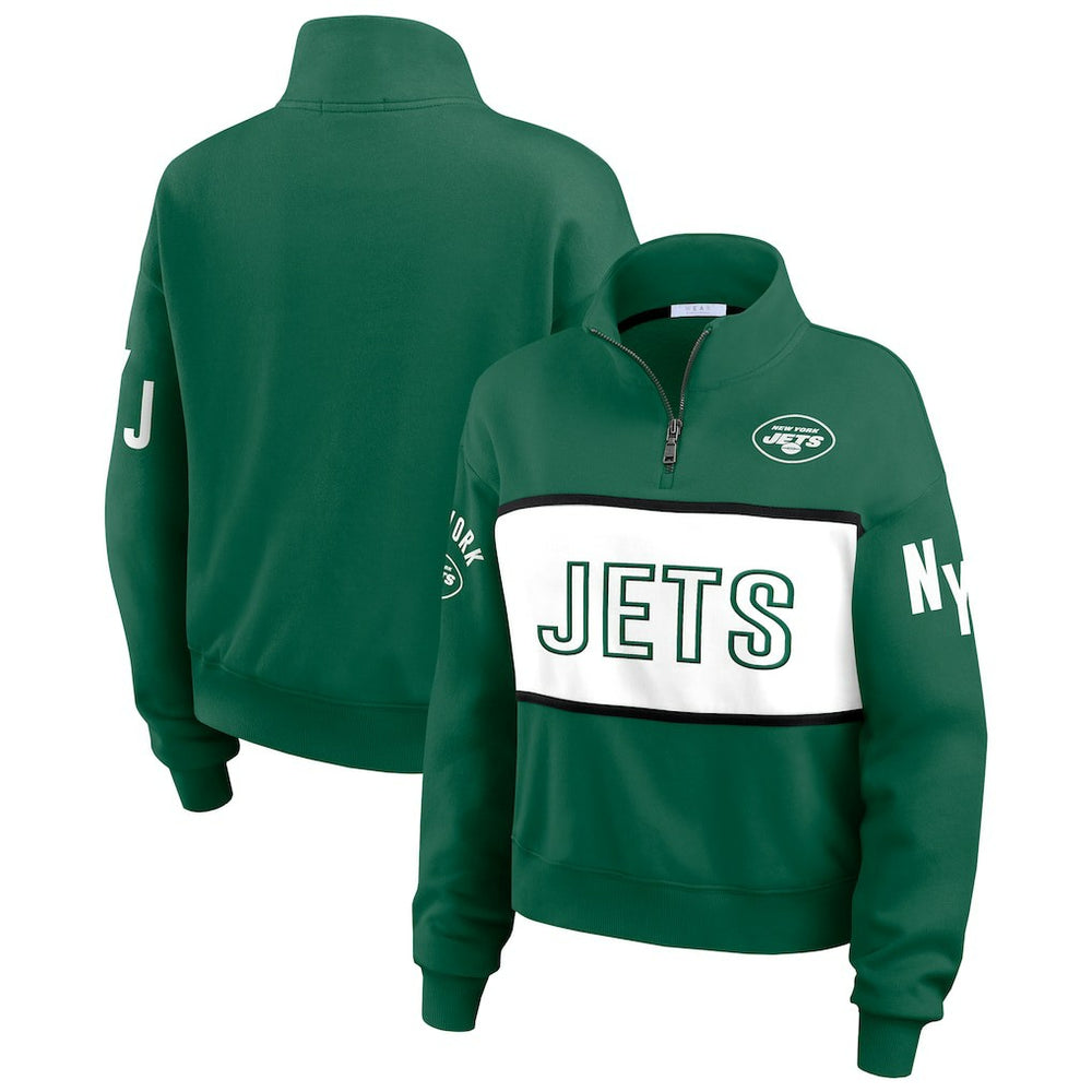 New York Jets  WEAR by Erin Andrews Women's Quarter-Zip Jacket