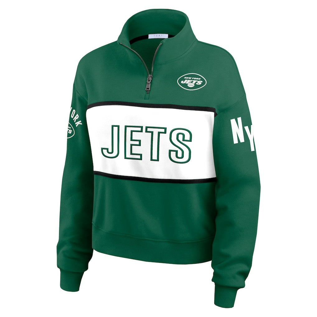 New York Jets  WEAR by Erin Andrews Women's Quarter-Zip Jacket