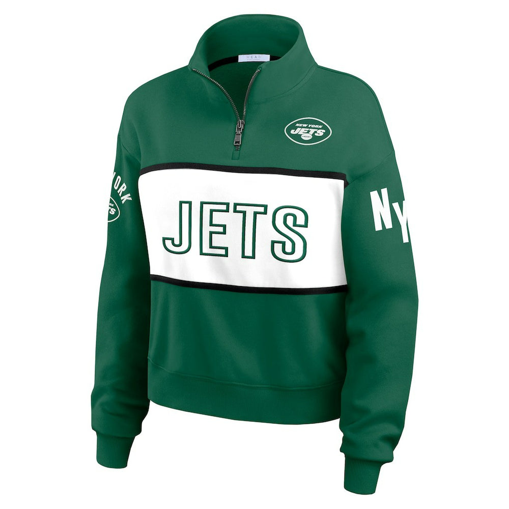 New York Jets  WEAR by Erin Andrews Women's Quarter-Zip Jacket