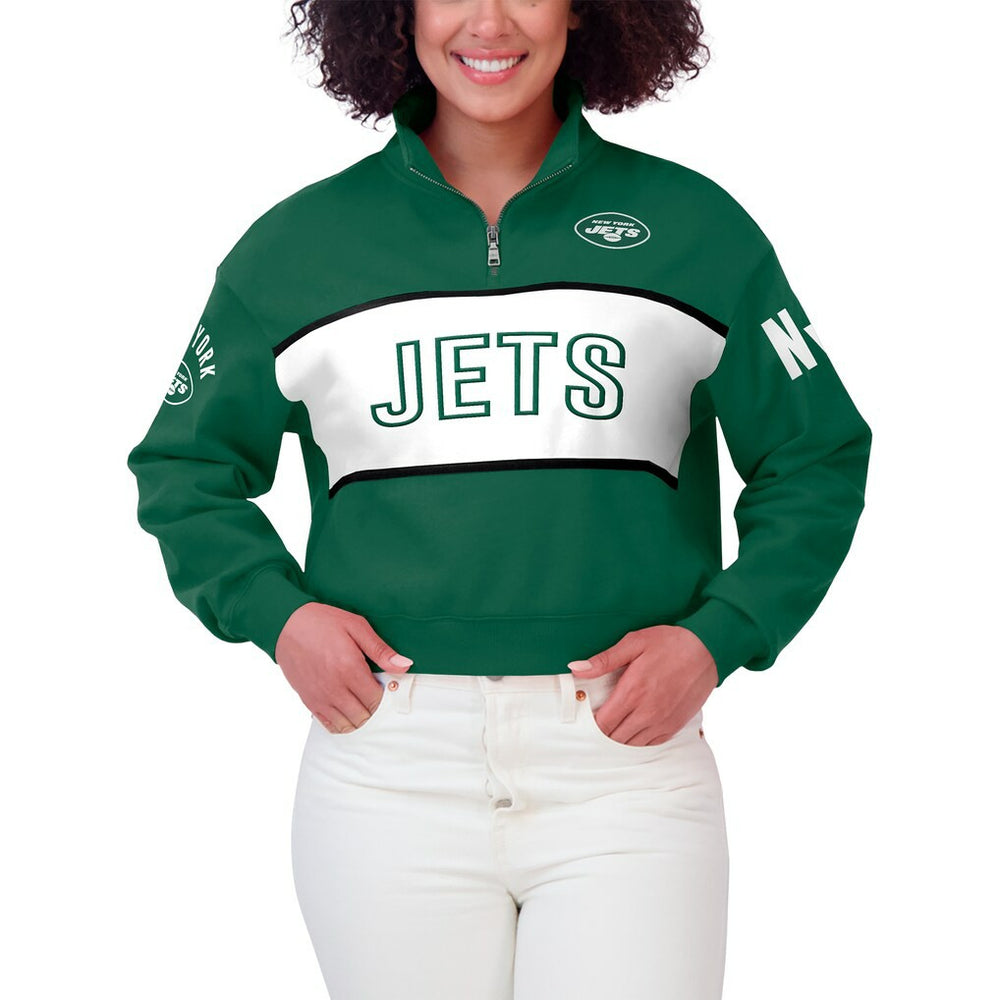New York Jets  WEAR by Erin Andrews Women's Quarter-Zip Jacket
