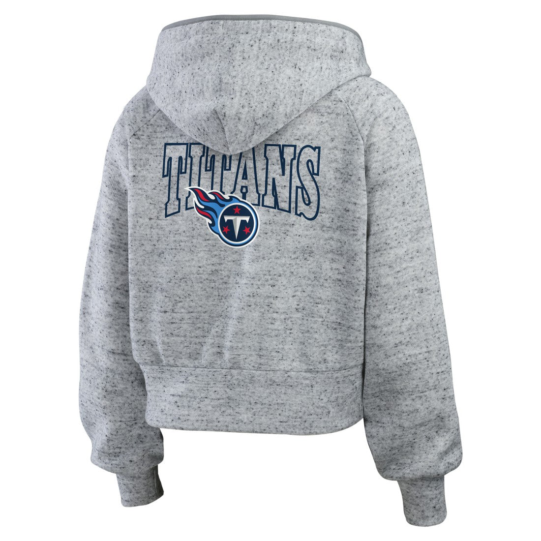 Tennessee Titans  WEAR by Erin Andrews Women's Speckled Fleece Cropped Full-Zip Hoodie
