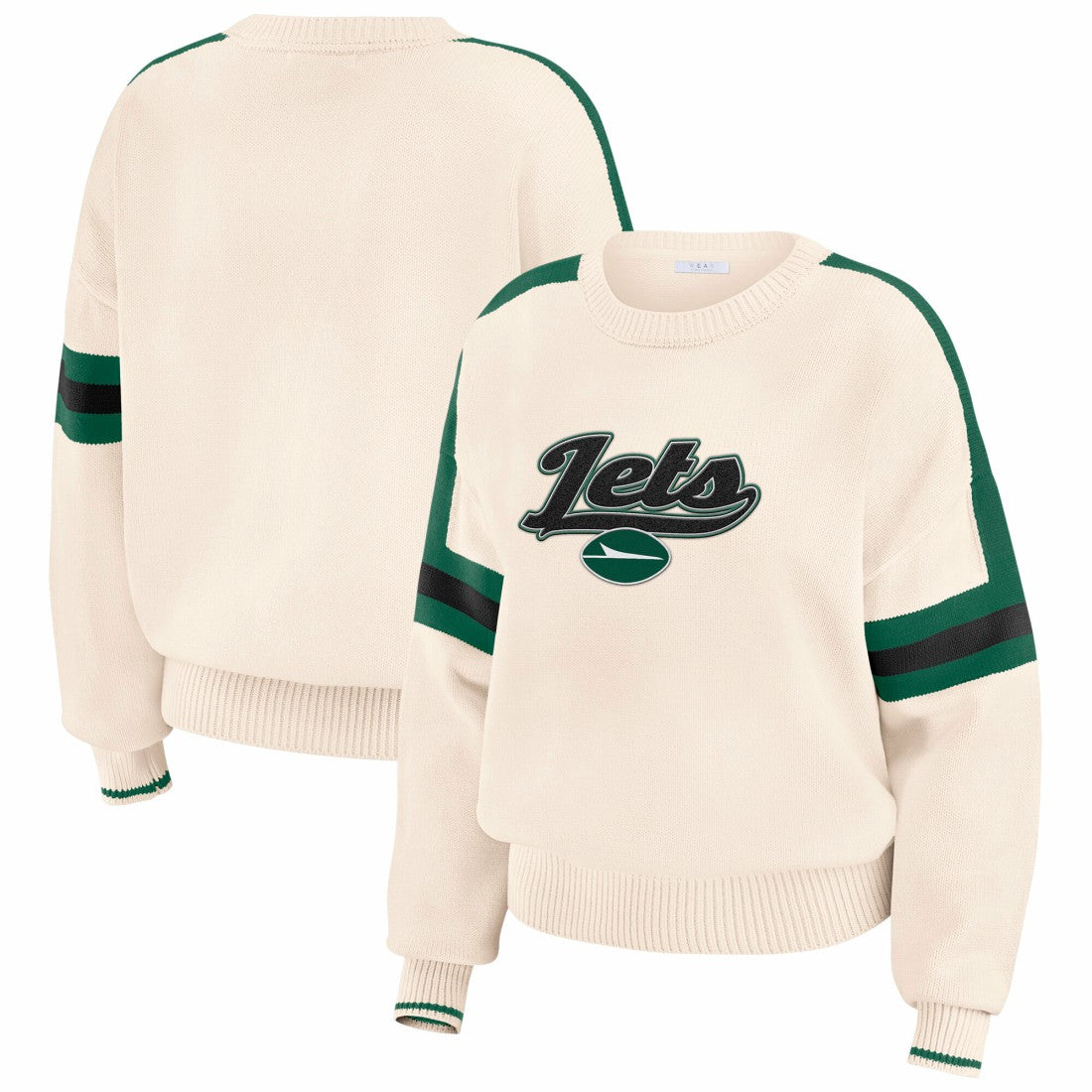 New York Jets  WEAR by Erin Andrews Women's Stripe Pullover Sweater