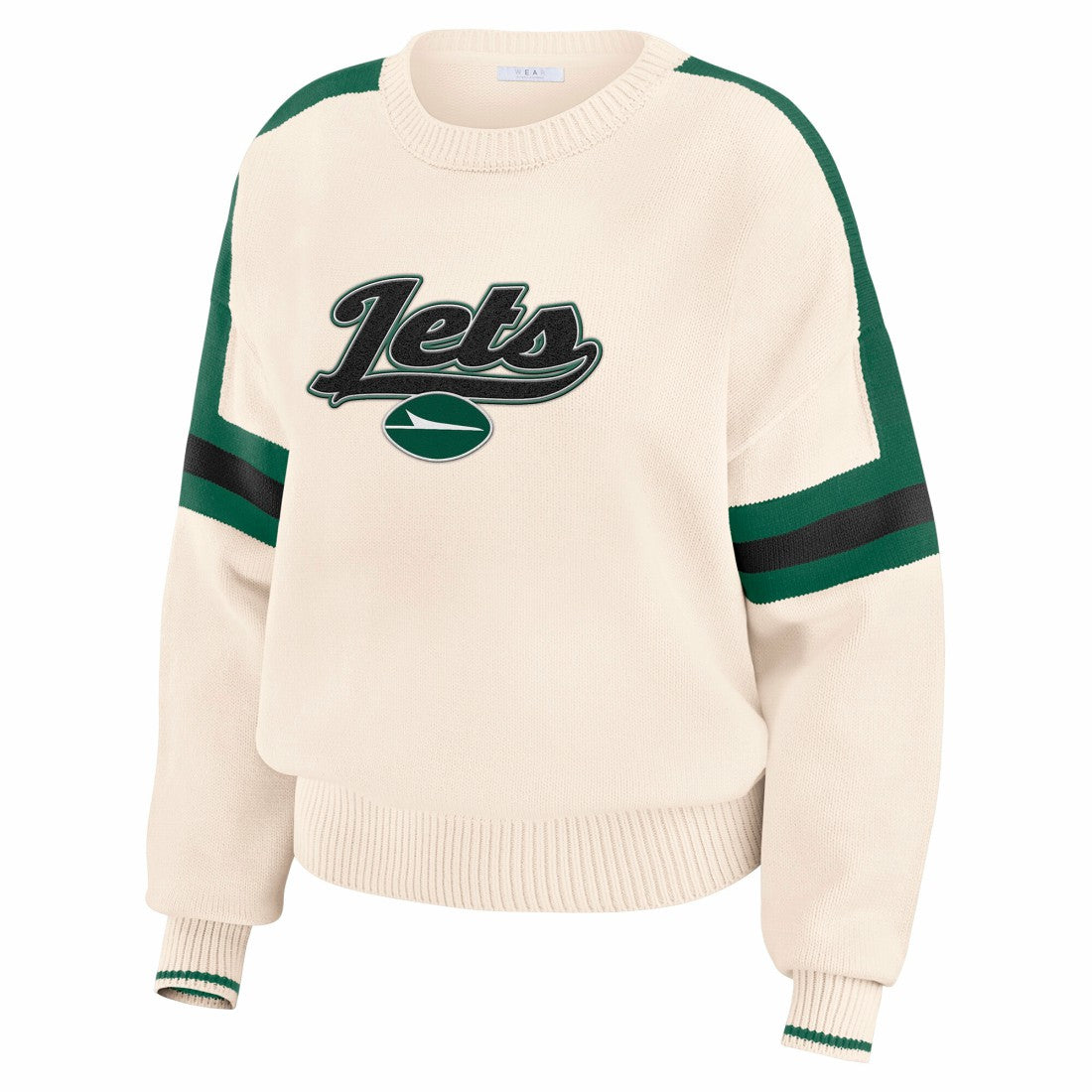 New York Jets  WEAR by Erin Andrews Women's Stripe Pullover Sweater