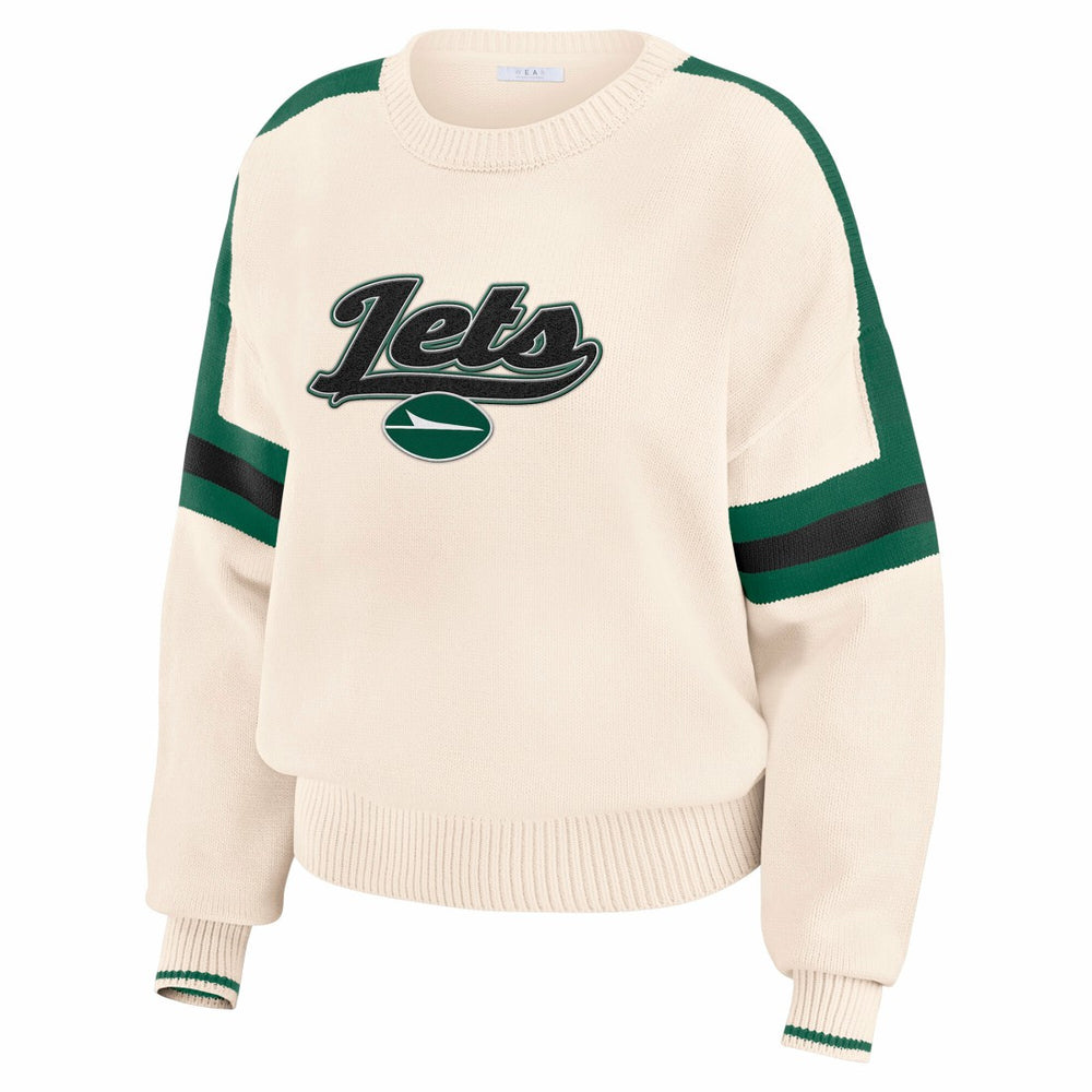 New York Jets  WEAR by Erin Andrews Women's Stripe Pullover Sweater