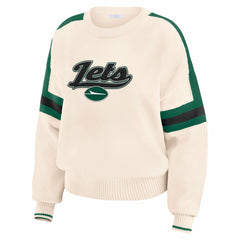 New York Jets  WEAR by Erin Andrews Women's Stripe Pullover Sweater