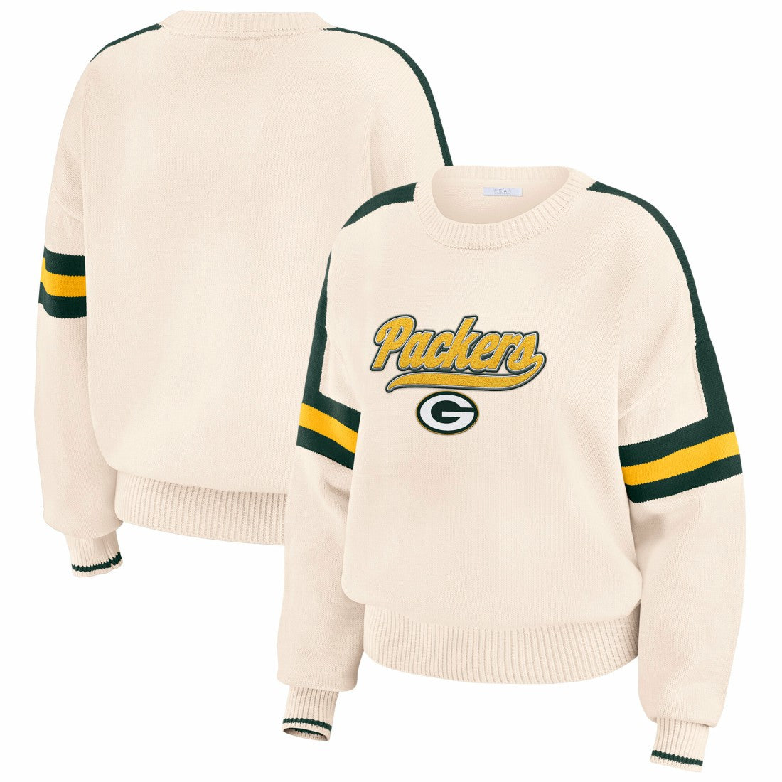 Green Bay Packers  WEAR by Erin Andrews Women's Stripe Pullover Sweater