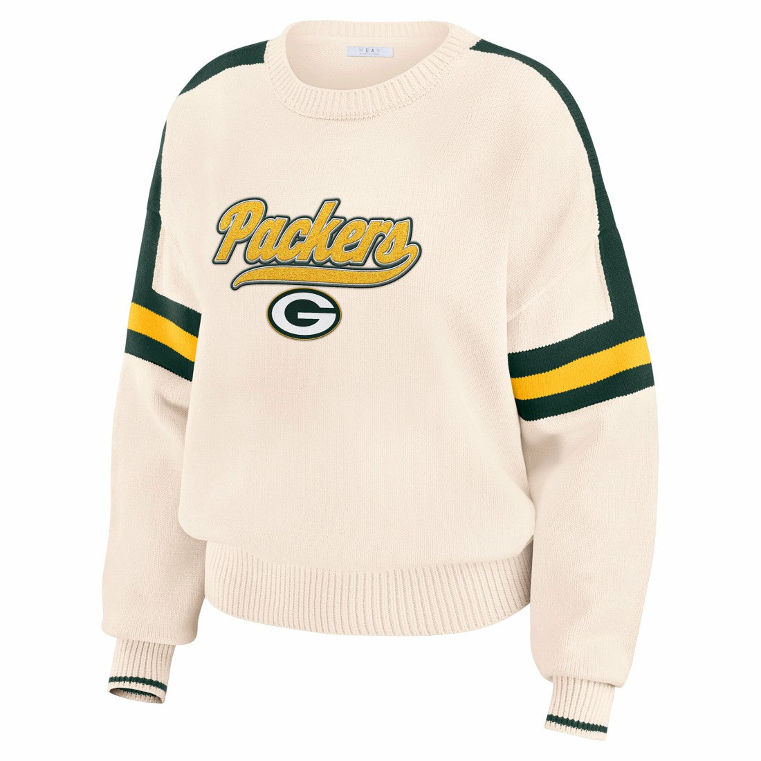 Green Bay Packers  WEAR by Erin Andrews Women's Stripe Pullover Sweater