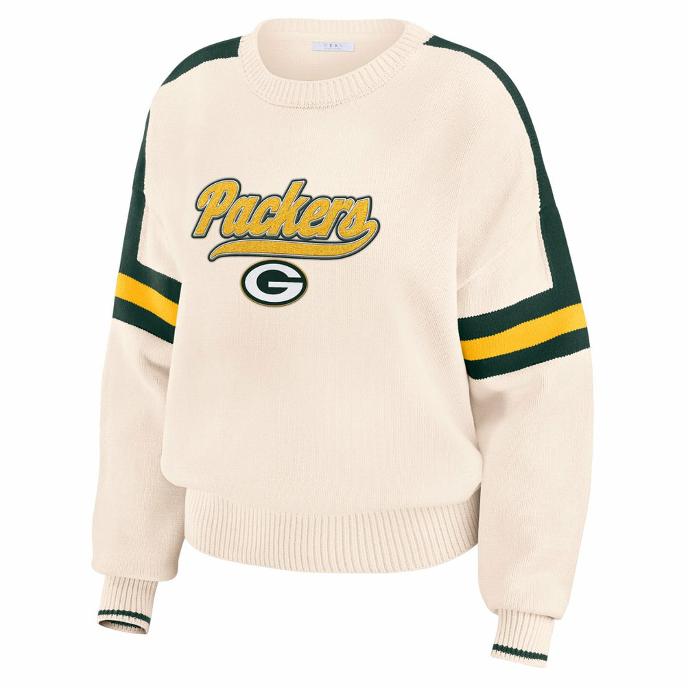 Green Bay Packers  WEAR by Erin Andrews Women's Stripe Pullover Sweater