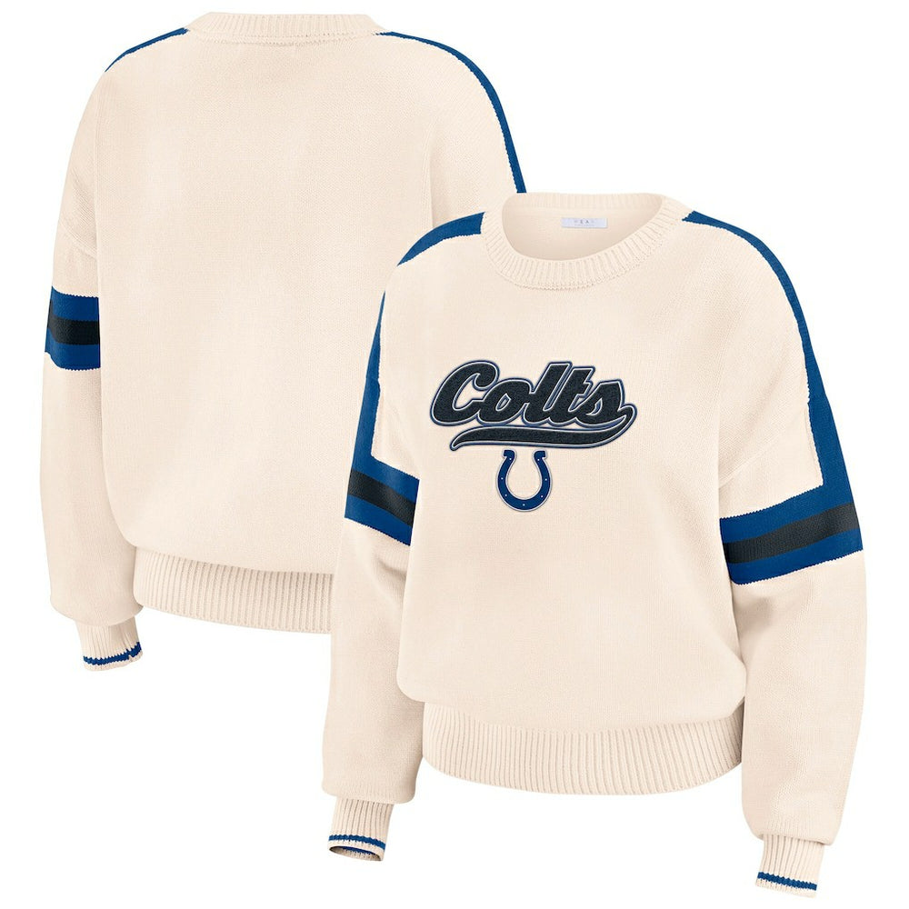 Indianapolis Colts  WEAR by Erin Andrews Women's Stripe Pullover Sweater