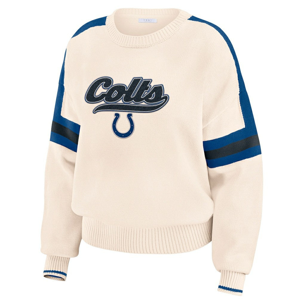 Indianapolis Colts  WEAR by Erin Andrews Women's Stripe Pullover Sweater