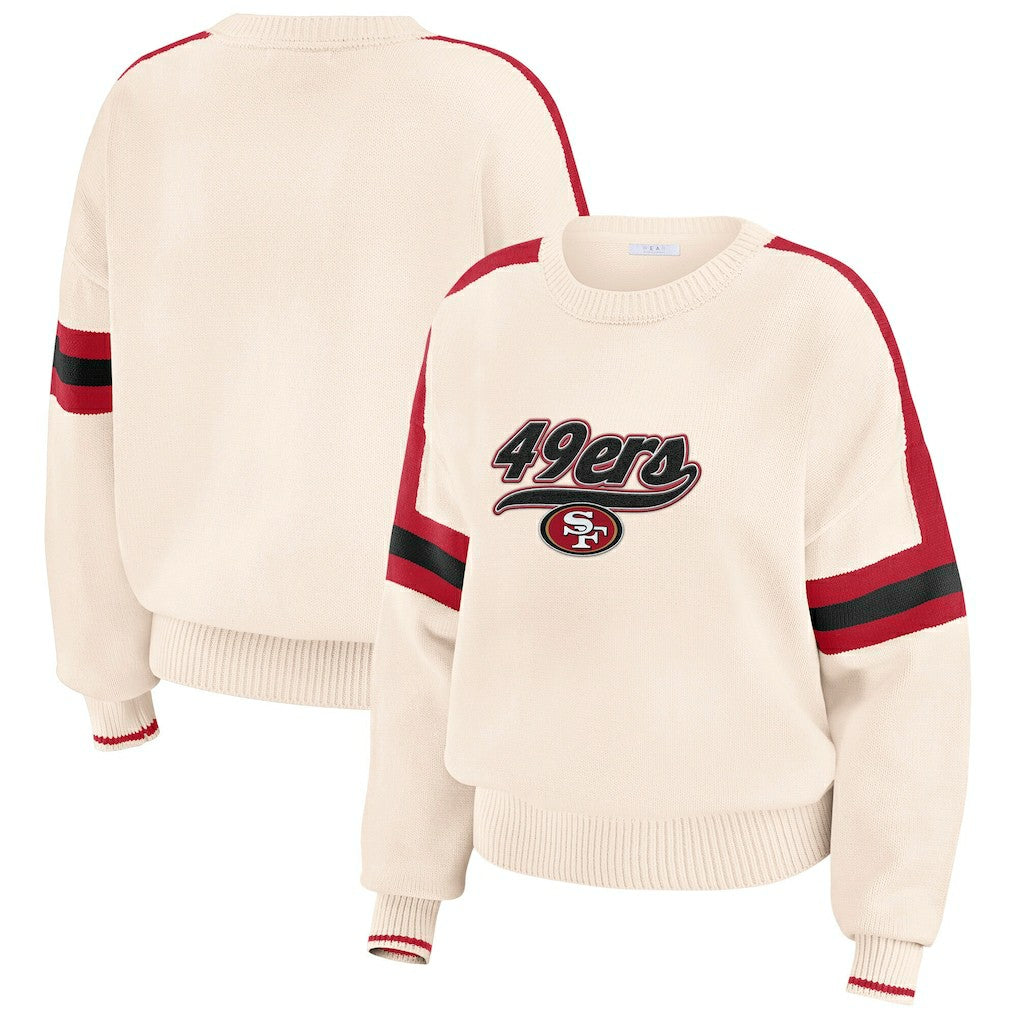 San Francisco 49ers  WEAR by Erin Andrews Women's Stripe Pullover Sweater