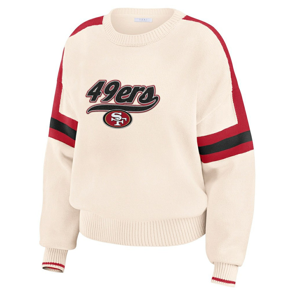 San Francisco 49ers  WEAR by Erin Andrews Women's Stripe Pullover Sweater