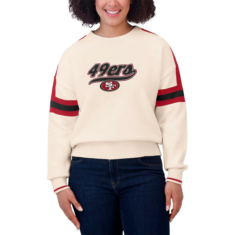 San Francisco 49ers  WEAR by Erin Andrews Women's Stripe Pullover Sweater