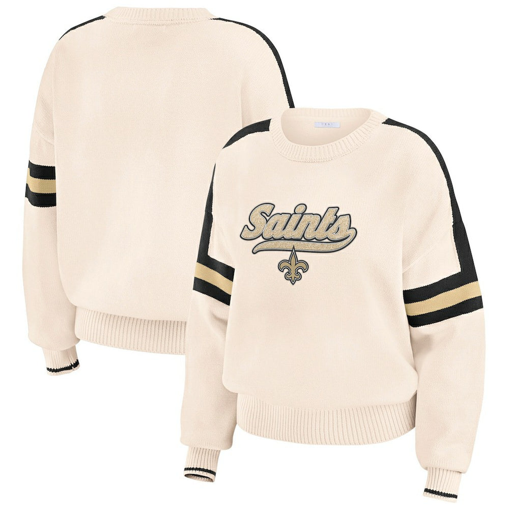 New Orleans Saints  WEAR by Erin Andrews Women's Stripe Pullover Sweater