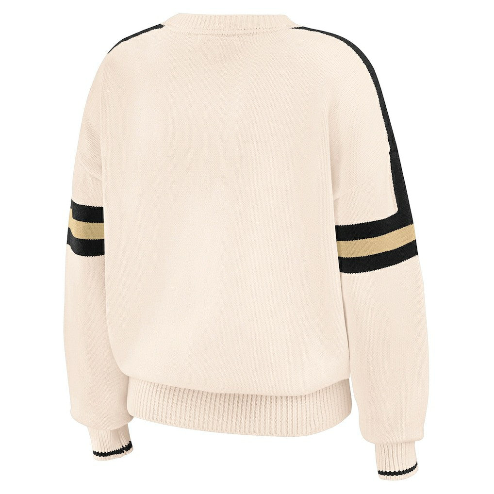 New Orleans Saints  WEAR by Erin Andrews Women's Stripe Pullover Sweater