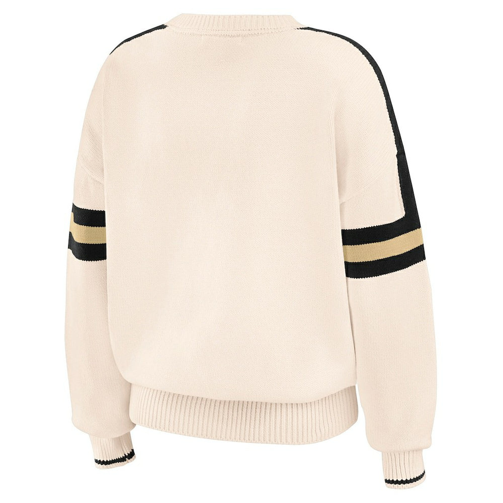 New Orleans Saints  WEAR by Erin Andrews Women's Stripe Pullover Sweater