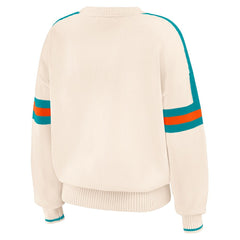 Miami Dolphins  WEAR by Erin Andrews Women's Stripe Pullover Sweater