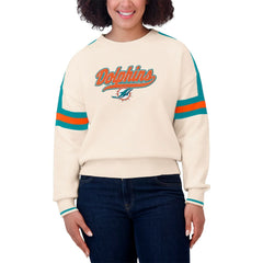 Miami Dolphins  WEAR by Erin Andrews Women's Stripe Pullover Sweater