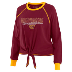 Washington Commanders  WEAR by Erin Andrews Women's Tie-Front Long Sleeve T-Shirt