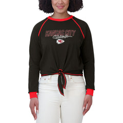 Kansas City Chiefs  WEAR by Erin Andrews Women's Tie-Front Long Sleeve T-Shirt