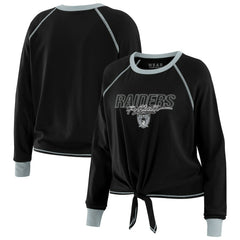 Las Vegas Raiders  WEAR by Erin Andrews Women's Tie-Front Long Sleeve T-Shirt