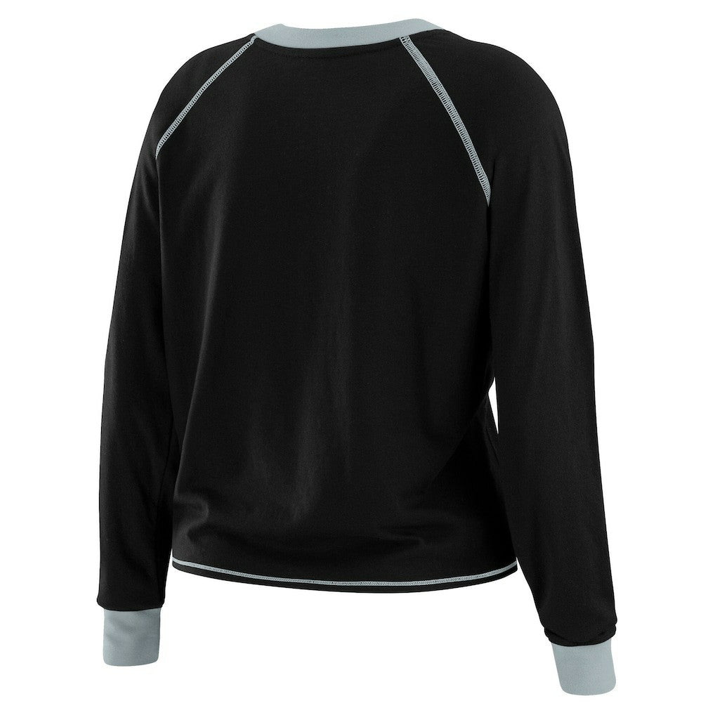 Las Vegas Raiders  WEAR by Erin Andrews Women's Tie-Front Long Sleeve T-Shirt