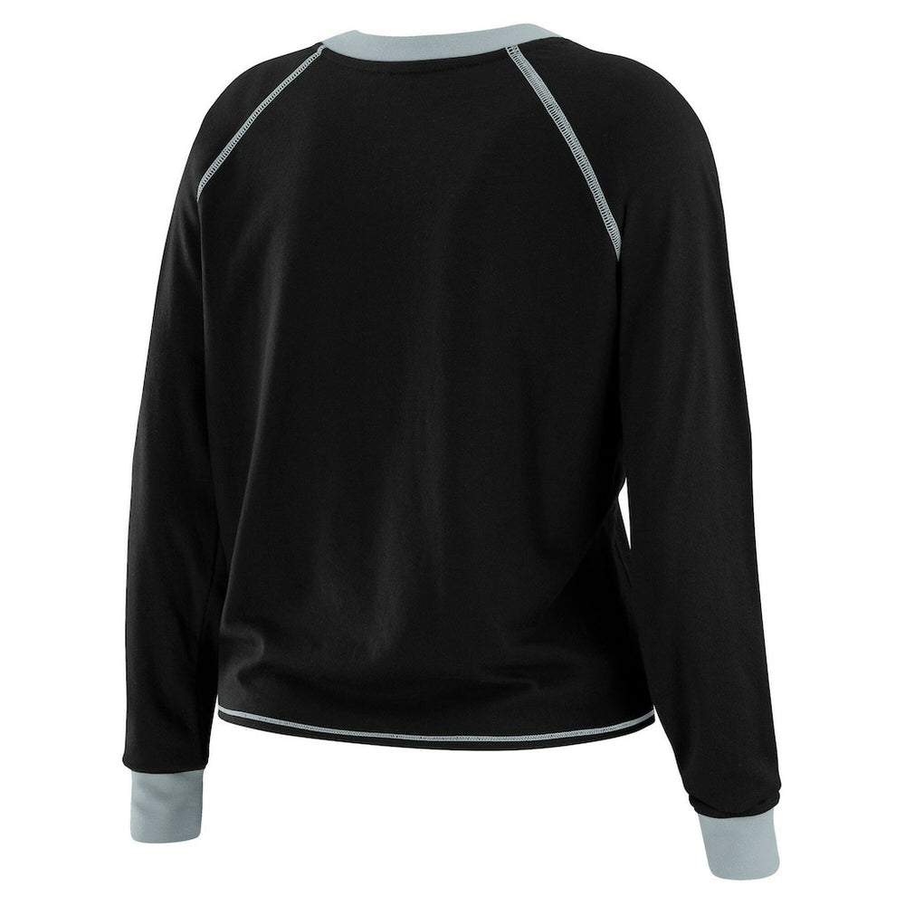 Las Vegas Raiders  WEAR by Erin Andrews Women's Tie-Front Long Sleeve T-Shirt
