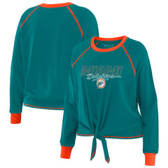 Miami Dolphins  WEAR by Erin Andrews Women's Tie-Front Long Sleeve T-Shirt