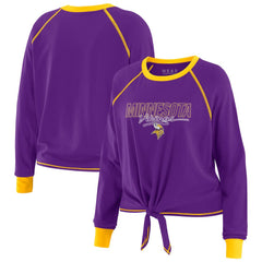 Minnesota Vikings  WEAR by Erin Andrews Women's Tie-Front Long Sleeve T-Shirt
