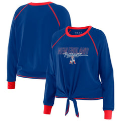 New England Patriots  WEAR by Erin Andrews Women's Tie-Front Long Sleeve T-Shirt
